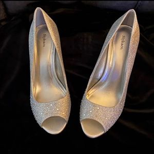 Silver Glitter 3 inch Stiletto Heals